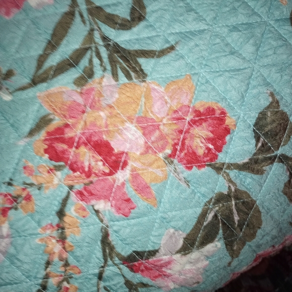 COPY - Queen Turquoise Rose Coverlet/Quilt - Picture 3 of 8